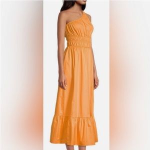 Very gently used ANA tarte orange midi one sleeve dress